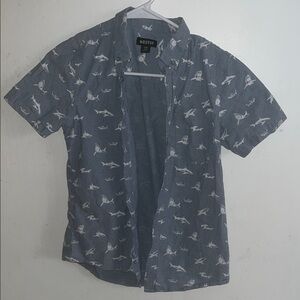 West49 Gray Shark Print Shirt
